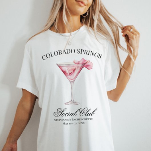 Social Club Roze Bachelorette Party Locatie T-shirt