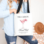 Social Club Roze Cocktail Custom Bachelorette Tote Bag