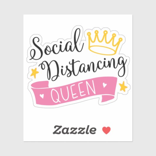 Social Distance Queen Sticker (Vel)