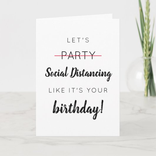 Social Distancing Birthday Kaart (Voorkant)
