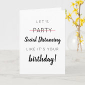 Social Distancing Birthday Kaart (Gele Bloem)