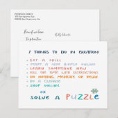 Social distancing blijf thuis inspiratie briefkaart (Voorkant / Achterkant)