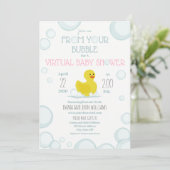 Social Distancing Bubble Virtual Baby shower Kaart (Staand voorkant)