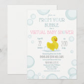 Social Distancing Bubble Virtual Baby shower Kaart (Voorkant / Achterkant)
