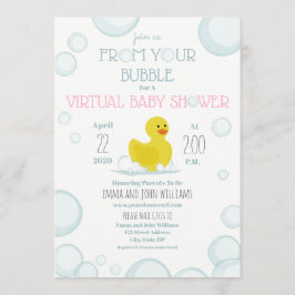 Social Distancing Bubble Virtual Baby shower Kaart