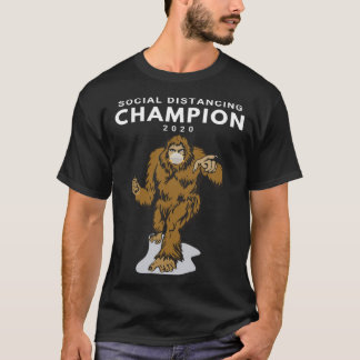 Social Distancing Champion 2020 Big Foot Sasquatch T-shirt