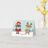 Social Distancing Christmas Greeting Card Kaart (Gele Bloem)