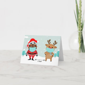 Social Distancing Christmas Greeting Card Kaart