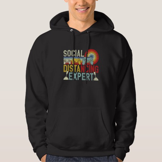 Social Distancing Expert Gaming Retro Vintage Vide Hoodie (Voorkant)