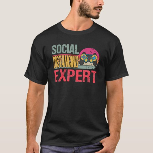 Social Distancing Expert Gaming Video Game T-shirt (Voorkant)