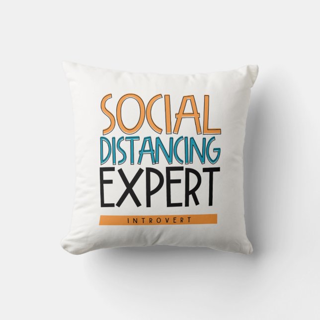 Social Distancing Expert Introvert Kussen (Voorkant)