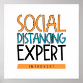 Social Distancing Expert Introvert Poster (Voorkant)