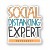 Social Distancing Expert Introvert Sticker (Voorkant)