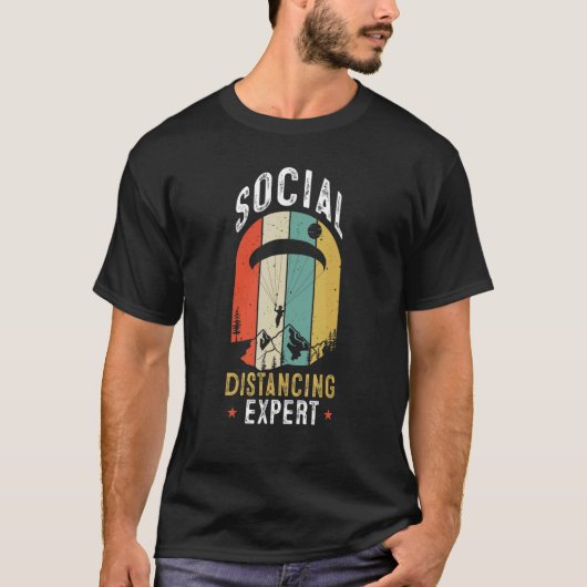 Social Distancing Expert Paragliding Paraglider Vi T-shirt (Voorkant)