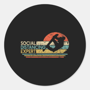 Social Distancing Expert Snowboarden  Snow Ronde Sticker