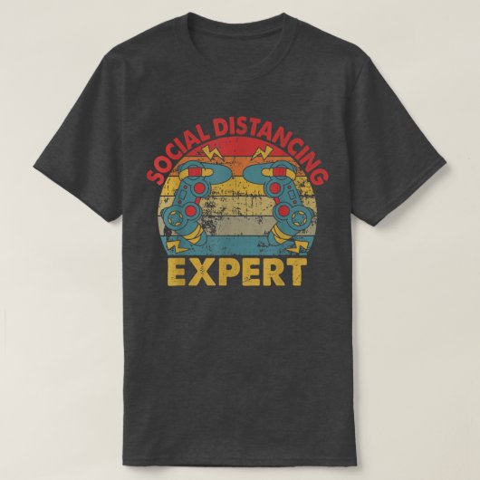 Social Distancing Expert Video Game Player Console T-shirt (Design voorkant)