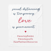 Social distancing is tijdelijk | Typografisch cita Fleece Deken (Voorkant)