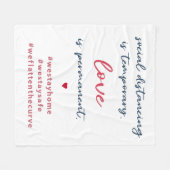 Social distancing is tijdelijk | Typografisch cita Fleece Deken (Voorkant (Horizontaal))