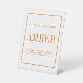 Social distancing kleur amber trouwinstructie reclamebord met voetstuk (Voorkant)