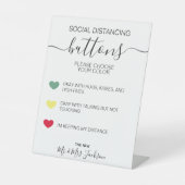 Social distancing kleurcode bruiloft reclamebord met voetstuk (Voorkant)