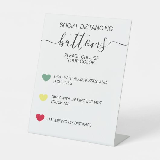 Social distancing kleurcode instructie reclamebord met voetstuk (Voorkant)