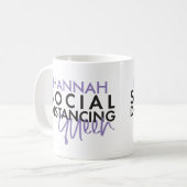 Social distancing koningin moderne typografie ontw koffiemok (Voorkant links)