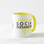 Social distancing koningin moderne typografie ontw mok (Voorkant rechts)