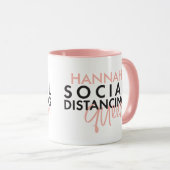 Social distancing koningin moderne typografie ontw mok (Voorkant rechts)