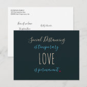 Social distancing liefde typografie citaat groeten briefkaart (Voorkant / Achterkant)