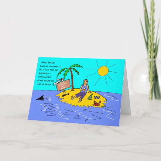 Social Distancing Male Funny Cartoon Verjaardag Kaart (Voorkant)