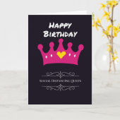 Social Distancing Queen verjaardagskaart Kaart (Gele Bloem)
