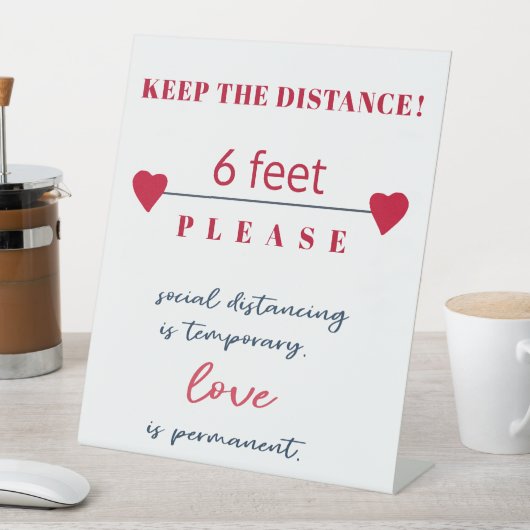 Social distancing regel van 6ft afstand veiligheid reclamebord met voetstuk (Insitu)