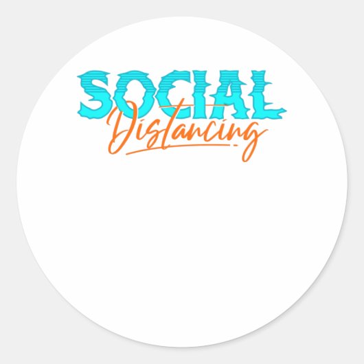 Social Distancing Ronde Sticker (Voorkant)