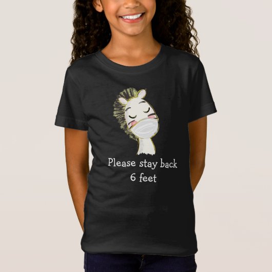 Social Distancing Safety Face Mask Zebra T-shirt (Voorkant)