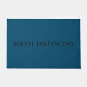 Social distancing serif typografie grappig blauwgr deurmat (Voorkant)