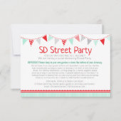 Social distancing street party bunting rood groen kaart (Voorkant)