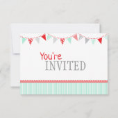 Social distancing street party bunting rood groen kaart (Achterkant)