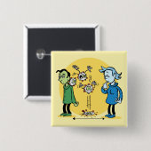 Social Distancing Vierkante Button 5,1 Cm (Voorkant /achterkant)