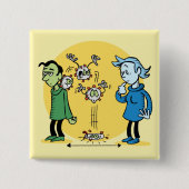 Social Distancing Vierkante Button 5,1 Cm (Voorkant)