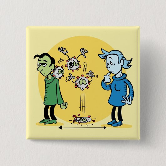 Social Distancing Vierkante Button 5,1 Cm (Voorkant)