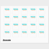 Social Distancing Vierkante Sticker (Vel)