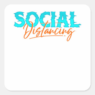 Social Distancing Vierkante Sticker