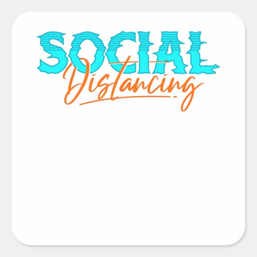 Social Distancing Vierkante Sticker (Voorkant)