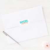 Social Distancing Vierkante Sticker (Envelop)