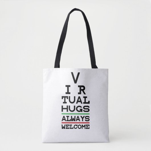 Social Distancing Virtual Hugs-programma Tote Bag (Voorkant)