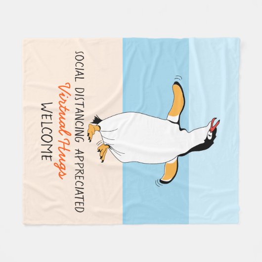 Social Distancing Virtual Hugs Welkom Fleece Deken (Voorkant (Horizontaal))