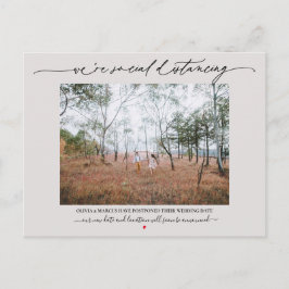 Social Distancing Wedding Uitstel Bord Mauve Briefkaart