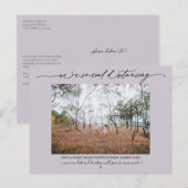 Social Distancing Wedding Uitstel Dusty Plum Briefkaart (Voorkant / Achterkant)