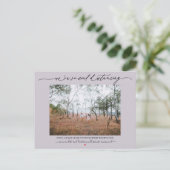 Social Distancing Wedding Uitstel Dusty Plum Briefkaart (Staand voorkant)