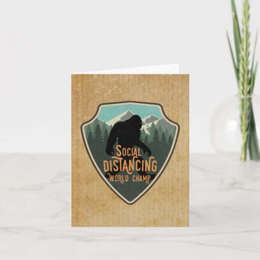 Social Distancing World Champ Big Foot Badge Kaart (Voorkant)